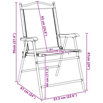 Tuinstoelen 4 st inklapbaar staal en textileen gem&ecirc;leerd grijs