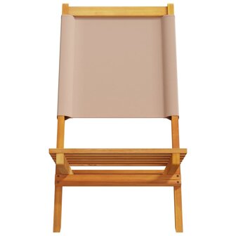 Tuinstoelen 8 st inklapbaar stof en massief hout taupe