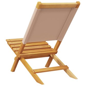 Tuinstoelen 8 st inklapbaar stof en massief hout taupe