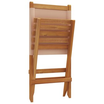 Tuinstoelen 8 st inklapbaar stof en massief hout taupe