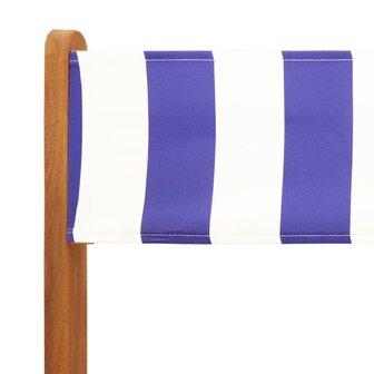 Tuinstoelen 8 st inklapbaar stof en massief hout blauw en wit