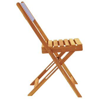 Tuinstoelen 4 st inklapbaar stof en massief hout blauw en wit