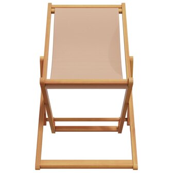 Strandstroelen 2 st inklapbaar stof en massief hout taupe