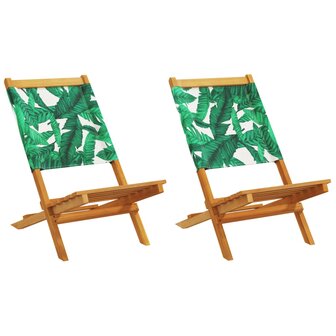 Tuinstoelen 8 st inklapbaar stof en massief hout groen
