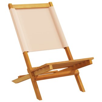 Tuinstoelen 6 st inklapbaar stof en massief hout beige