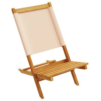 Tuinstoelen 6 st inklapbaar stof en massief hout beige