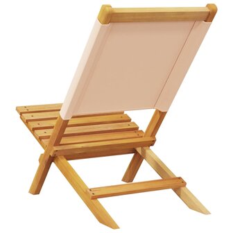 Tuinstoelen 6 st inklapbaar stof en massief hout beige