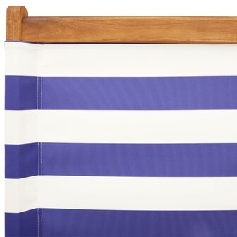 Tuinstoelen 2 st massief acaciahout en stof blauw en wit