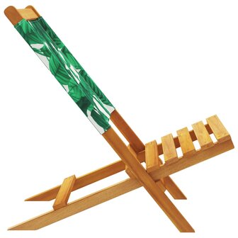 Tuinstoelen 2 st bladpatroon massief acaciahout en stof