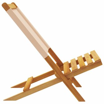 Tuinstoelen 4 st inklapbaar stof en massief hout beige