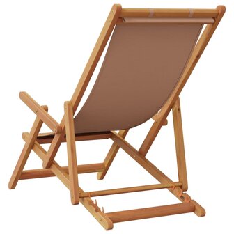 Strandstroelen 2 st inklapbaar stof en massief hout taupe