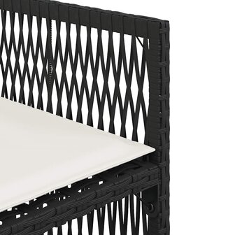 Tuinstoelen 4 st met kussens poly rattan zwart