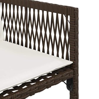 Tuinstoelen 4 st met kussens poly rattan bruin