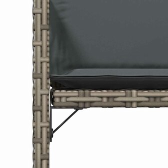 Tuinstoelen 4 st met kussens poly rattan grijs