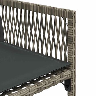 Tuinstoelen 4 st met kussens poly rattan grijs
