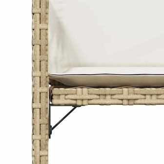 Tuinstoelen 4 st met kussens poly rattan beige