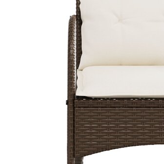 Tuinschommelstoel met kussens poly rattan bruin