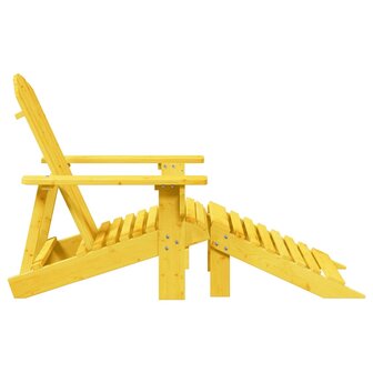 Stoel Adirondack met voetenbank massief vurenhout geel