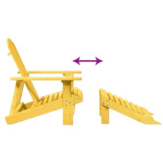 Stoel Adirondack met voetenbank massief vurenhout geel