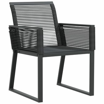 Tuinstoelen 2 st poly rattan zwart
