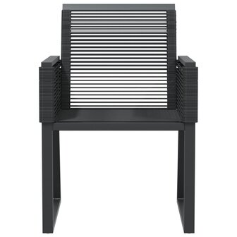 Tuinstoelen 2 st poly rattan zwart