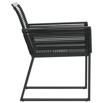 Tuinstoelen 2 st poly rattan zwart