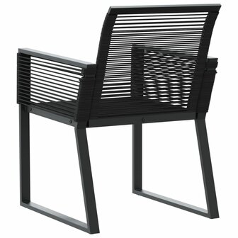 Tuinstoelen 2 st poly rattan zwart