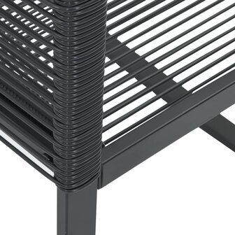 Tuinstoelen 2 st poly rattan zwart