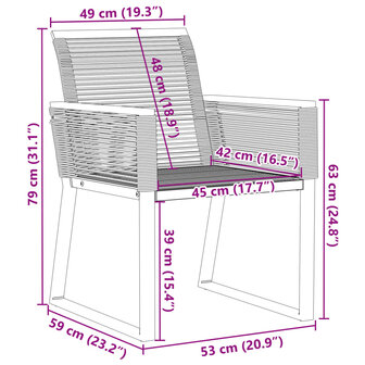Tuinstoelen 2 st poly rattan zwart