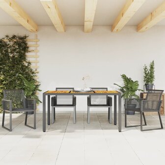 Tuinstoelen 4 st poly rattan zwart