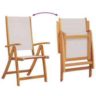 Tuinstoelen inklapbaar 8 st massief acaciahout en textileen