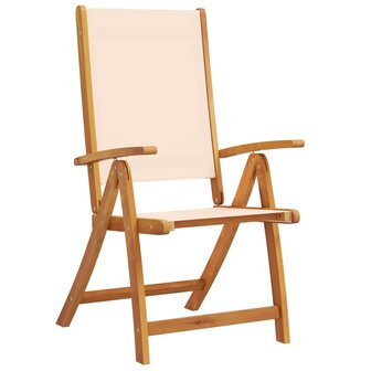 Tuinstoelen inklapbaar 8 st massief acaciahout en textileen
