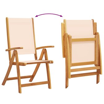 Tuinstoelen inklapbaar 8 st massief acaciahout en textileen