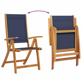 Tuinstoelen inklapbaar 6 st massief acaciahout en textileen