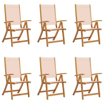 Tuinstoelen inklapbaar 6 st massief acaciahout en textileen