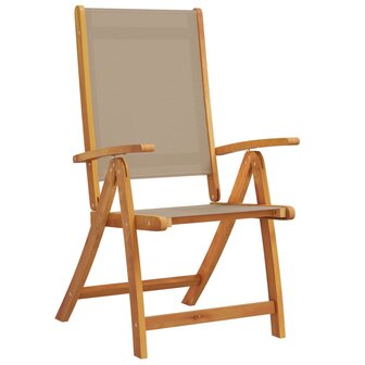 Tuinstoelen inklapbaar 2 st massief acaciahout en textileen
