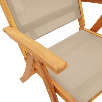Tuinstoelen inklapbaar 2 st massief acaciahout en textileen