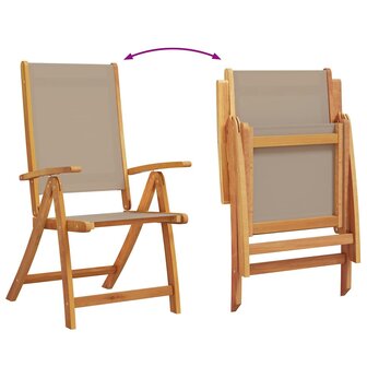 Tuinstoelen inklapbaar 4 st massief acaciahout en textileen
