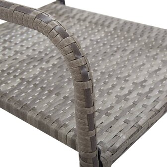 Tuinstoelen 4 st stapelbaar poly rattan grijs