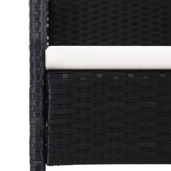 Tuinstoelen 4 st met cr&egrave;mewitte kussens poly rattan zwart