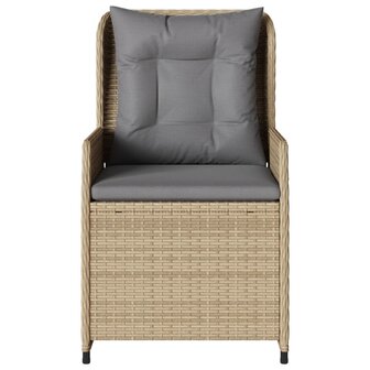 Tuinstoelen 2 st verstelbaar poly rattan beige