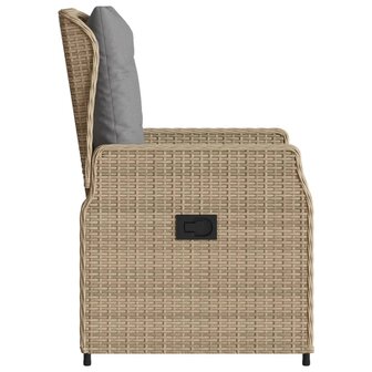 Tuinstoelen 2 st verstelbaar poly rattan beige