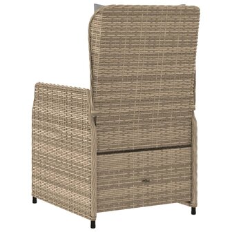 Tuinstoelen 2 st verstelbaar poly rattan beige