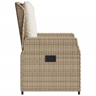 Tuinstoelen 2 st verstelbaar poly rattan beige