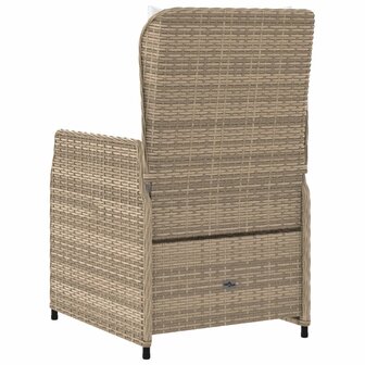 Tuinstoelen 2 st verstelbaar poly rattan beige
