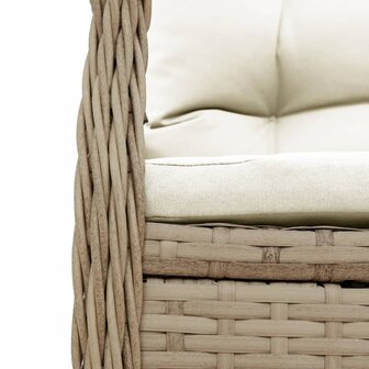 Tuinstoelen 2 st verstelbaar poly rattan beige