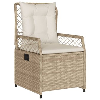 Tuinstoelen 2 st verstelbaar poly rattan beige