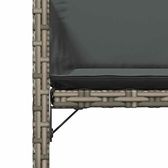 Tuinstoelen 4 st met kussens poly rattan grijs