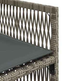 Tuinstoelen 4 st met kussens poly rattan grijs