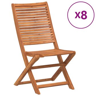 Tuinstoelen 8 st inklapbaar 51x66x95 cm massief acaciahout